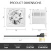 Q-Hillstar 6 inch 110V Exhaust Fan, 353CFM Variable Ventilation Fan