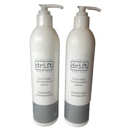 SAGE Drift Hydrated Body Care SHAMPOO & CONDITIONER Set Blue Sage, Sandalwood, Amber
