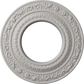 8 1/8"OD x 4 1/8"ID x 1/2"P Andrea Ceiling Medallion (Fits Canopies up to 4 1/8"), Hand-Painted Ultra Pure White