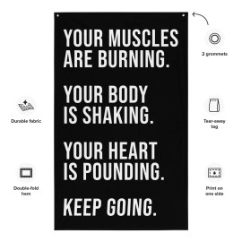 Damdekoli Motivational Fitness Flag - Gym Decor Gift for Him