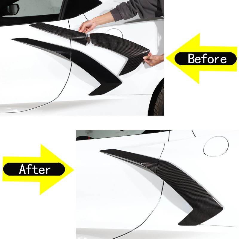 MODY 4PCS ABS Carbon Fiber Door Handle Trim Cover For
