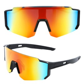 YIJUNSTORE Sportliche Sonnenbrille, UV400 Fahrradbrille, polarisierte Sonnenbrille für Outdoor-Aktivitäten Mountainbike Radfahren Skifahren