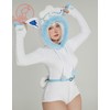 Mobbunny Women's Anime Cosplay Costume Fluffy Romper Onesie Pajamas White