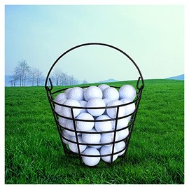 10L0L Golf Ball Basket,Golf Ball Container Handle Metal Convenient Black Color