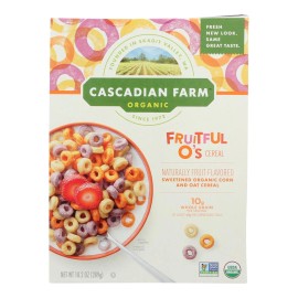 UD_Cascadian Farm Organic Fruitful Os Cereal 10.2 oz Instant Breakfast Granola in Box Cup Bottle Packaging Case 10 for Children