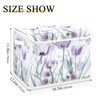 senya Baskets Collapsible Storage Bins with Lids, Purple Tulips Flowers