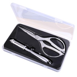 Kitchen Scissors Heavy Duty Paired with a Multifunctional Peeler,Anti Slip Comfortable Steel Handle,Sharp and Durable Stainless Steel Blades,Scissors for Poultry,Food,Meat,Cooking,8.5 Inches