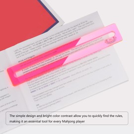 Zynoro Mahjong Line Finder,2 Pack Bright Mahjong Rules Helper,Beginner Mahjong Rules Reader,Perfect Mahjong Gift for Players(Pink)
