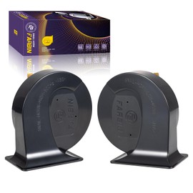 FARBIN Horn 12V Car Horn Loud Motorcycle Horn Waterproof Train Horn High Low Tone Electric Snail Horn Kit for Car Moto Truck SUV (Black)