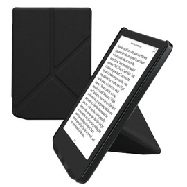 kwmobile Case Compatible with Pocketbook Verse/Verse Pro/Verse Color/Vivlio Light/Light HD Case - Faux Leather Case - eReader Protective Case - Cover Black