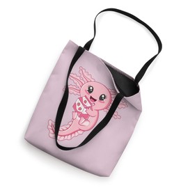 Cute Kawaii Axolotl Japanese Strawberry Milk Pastel Pink Tote Bag