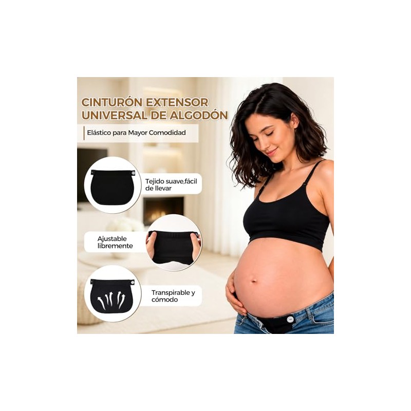 4PCS Extensor de Pretina para Embarazo, Extensor de Pretina Elástico
