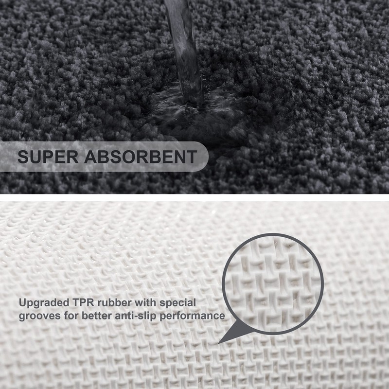 Upgraded Soft Absorbent Non Slip Bath Mat 16"x24" Fluffy Thick