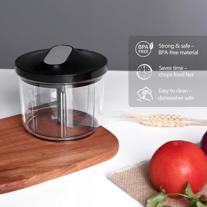 SUREWIN Manual Food Processor 1000ML Large Capacity Pull String Vegetable