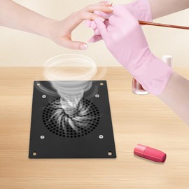 Nail Dust Collector, 110V Professional Dust Collector Nail Tech w/2 Dust Bags, 3650RPM Table Embedded Nail Vacuum Cleaner Dust Fan Suction Machine for Home Salon Beauty Shop (Black)