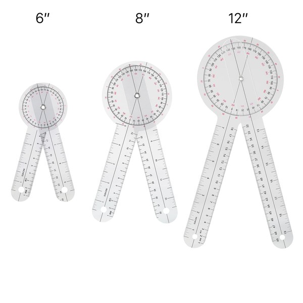 outlev Goniometer Set 3 Pieces of 6/8/12 Inch Occupational Physical