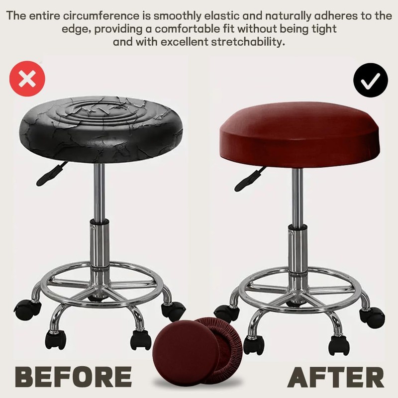 BLPRKOT Set of 2 Stool Covers, Round 30-40 cm, Luxurious