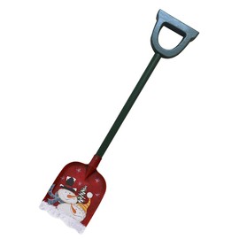 Kilipes Snow Shovel Decor Christmas Decoration, 23 X 5 Inch Small Garden Shovel with Metal Scoop and Wood D Handle Mini Shovel for Kids with Rustic Snowman Pattern (Snowman)