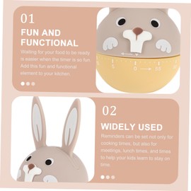 Ipetboom Cute Rabbit Kitchen Timer for Manual Timing Device for Cooking Study and Family Activities Adorable Design Easy to Use and Clean Accurate