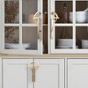 JSBWSFA 2 Pcs Zinc Alloy Brushed Gold Drawer Pulls Half