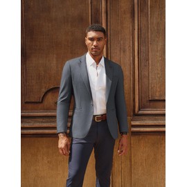 PJ PAUL JONES Mens Blazer One Button Lightweight Sport Coat Casual Notch Lapel Suit Jacket with Pockets Grey