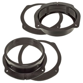 Tomzz Audio® 2814 005 Rings Speaker Adaptor for Fiat Stilo Bravo 2007 Front Door Black Plastic Holders for 165 mm DIN Speaker