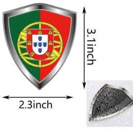 Calcomanía de bandera de Portugal, vinilo reflectante con forma de escudo de banderas portuguesas, calcomanías de vinilo para coche, parachoques de ventana, portátil, impermeable, 5 unidades