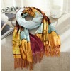 GFM® Wool Blend Cashmere Texture Painting Art Based Print Shawl