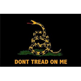 4x6 Gadsden Don't Tread On Me Flag Black 4'x6' Banner