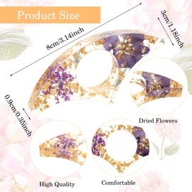 YUXIANLB Book Page Holder for Reading, 4 PCS Dried Flower Resin Transparent Bookmark, Thumb Book Page Holder Reading Accessories for Reading Lovers, Gifts for Bookworm, Literary, Students and Teachers