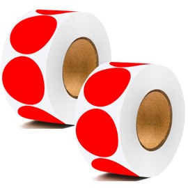 1000 Pcs Dot Stickers 1 Inch Circle Round Coding Labels, Color Sticky Dots Yard Sale Plain Stickers for Office, Shop Home Office Marking (Red)