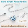 SILVERCUTE Ankle Bracelets for Women Girls Sterling Silver March Birthstone