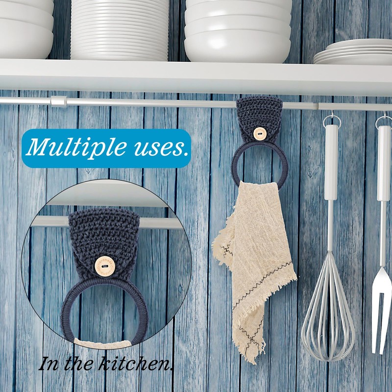 Tatuo 3 Pieces Crochet Dish Towel Holder Hanging Hand Towels