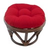 International Caravan Furniture Piece Rattan Footstool with Twill Cushion
