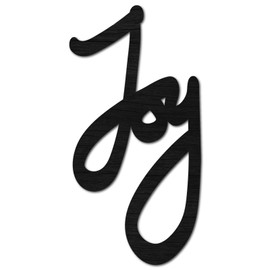 CREATCABIN Joy Laser Cut Wood Letter Sign Wall Decor Cutouts Unfinished Wooden Signs Wall Art Basswood Hanging Sculpture Decoration for Painting Crafts DIY Home Living Room Gift Black 11.8x5.9Inch