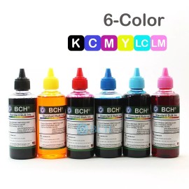 BCH Standard 600 ml 6-Color Refill Ink for All Printers (KD600X-CU-LCLM)