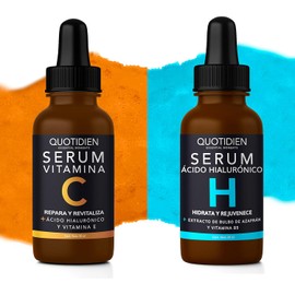 Kit Facial Quotidien: 1 Serum Vitamina C 30ml 1 Serum cido Hialurnico 30ml Ingredientes Naturales Hidratacin Profunda Vitalidad en tu Rostro Mejora la Textura Firmeza y Tonificacin Disminucin de arrugas y lineas de expresin.