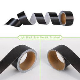 LZLRUN Free Tool Kit Light Black Satin Metallic Brushed Vinyl Tape for Black Out Chrome Delete Window Trim Door Trim (2Inches x 30Feet)