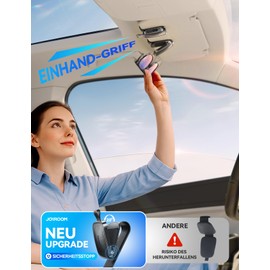 JOYROOM Glasses Holder for Car Sun Visor, 2025 Upgrade Magnetic Sunglasses Holder Car, Universal Leather Glasses Holder Car, Glasses Holder Compatible with All Glasses (Black)