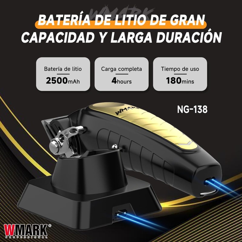 WMARK Máquina Para Cortar Cabello Profesional, Kit de Cortadoras Inalámbricas