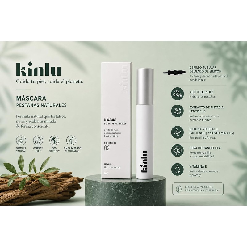 RP/02 Máscara Pestañas Naturales de KINLU (13g)