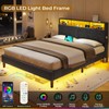 BTHFST Queen Bed Frame with Outlets and USB Ports, LED