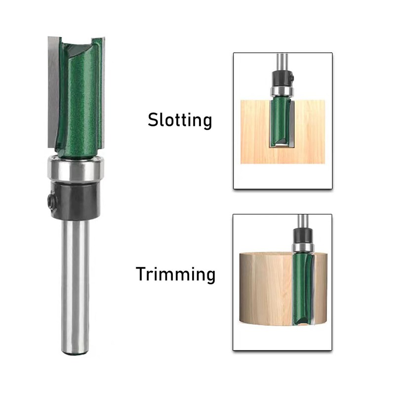 Pattern Flush Trim Bit 4 Pcs Router Bits，Top Bearing Flush