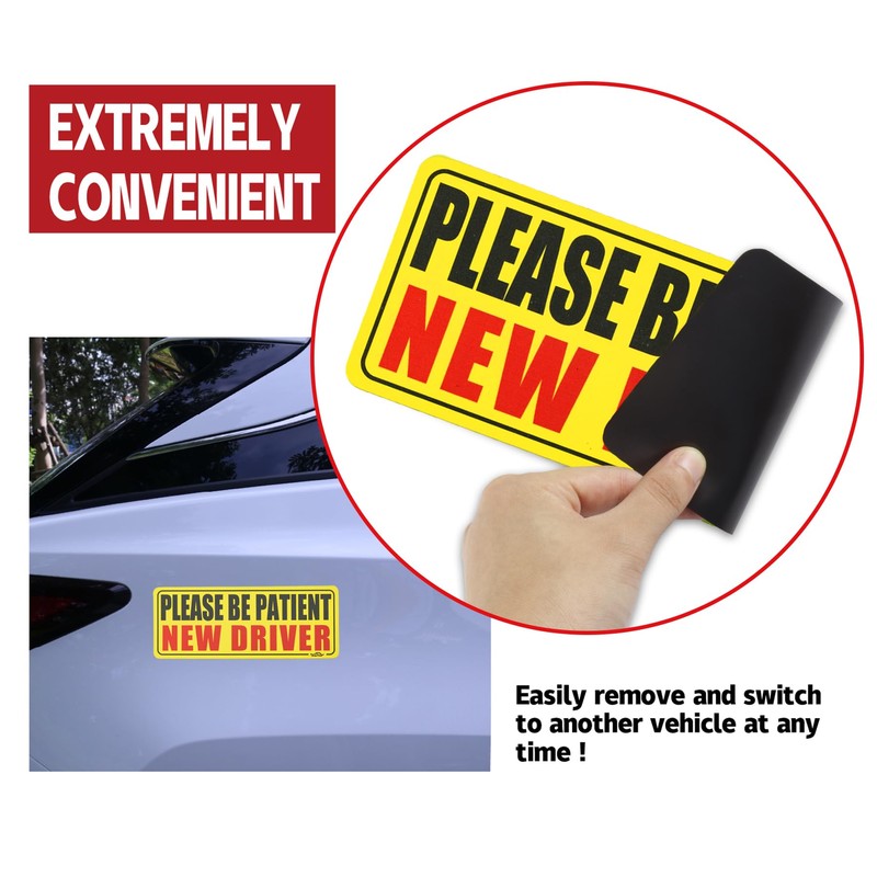 JUSTTOP New Driver Magnet for Car, Please Be Patient Student