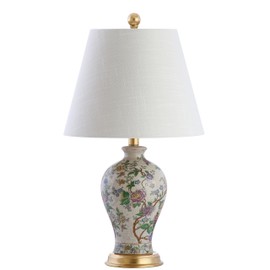 JONATHAN Y JYL3009A Grace 24" Floral LED Table Lamp Classic Cottage Bedside Desk Nightstand Lamp for Bedroom Living Room Office College Bookcase LED Bulb Included, Multicolor