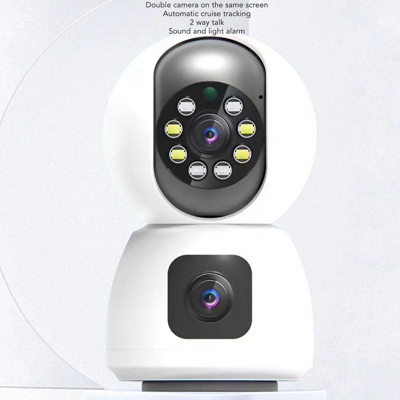 Dual Lens Security Camera Wireless 1080P 2 Way Talk Baby