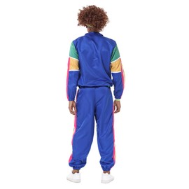 COREWO Mens 80s Tracksuit Retro Sportswear Adult Disco Tracksuits Hip Hop Sports Suit Colorblock Jacket Outfits Carnival Set