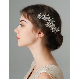 Denifery 2PCS Bridal Hair Comb Rhinestone Wedding Hair Accessories for Brides Crystal Wedding Headpiece for Bride and Bridesmaids Rhinestone Hair Accessory for Women and Girls (Black)