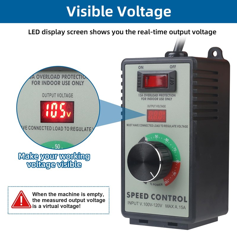 Versatile AC Motor Speed Controller - 100V-120V, 15A Max -