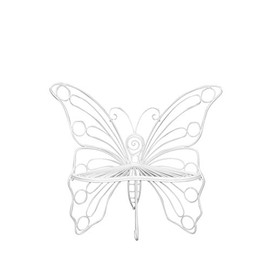 Hi-Line Gift Ltd Garden Décor Butterfly Chair, 45 by 24 by 42-Inch, White